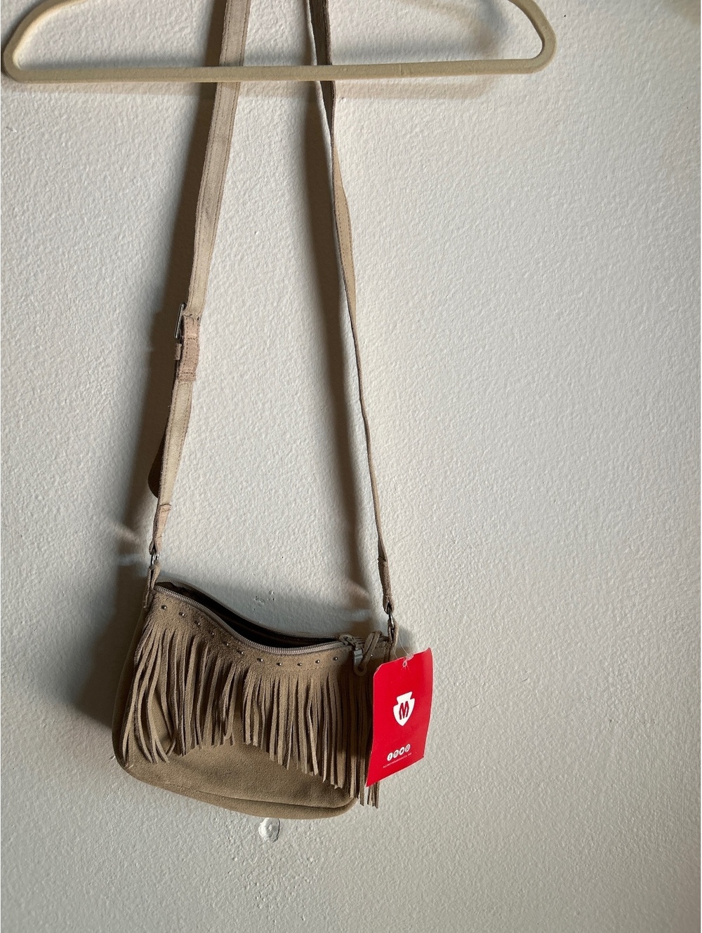 Minnetonka 5012S Tan Suede Fringe Crossbody Handbag